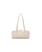Bandolera Treviso de piel color crema - 30x13x13 cm