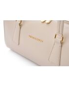Bandolera Treviso de piel color crema - 30x13x13 cm