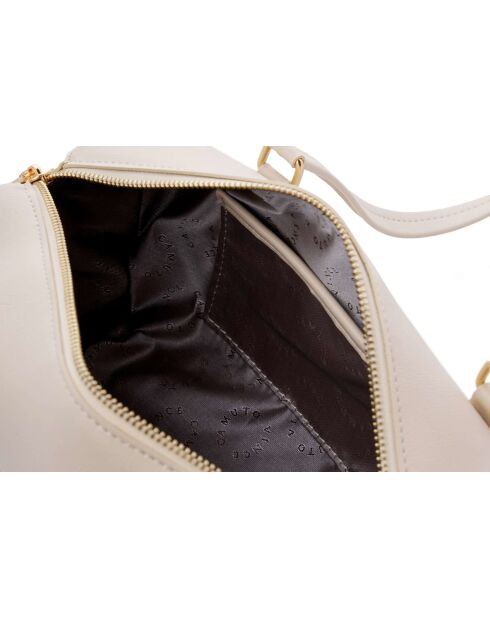 Bandolera Treviso de piel color crema - 30x13x13 cm