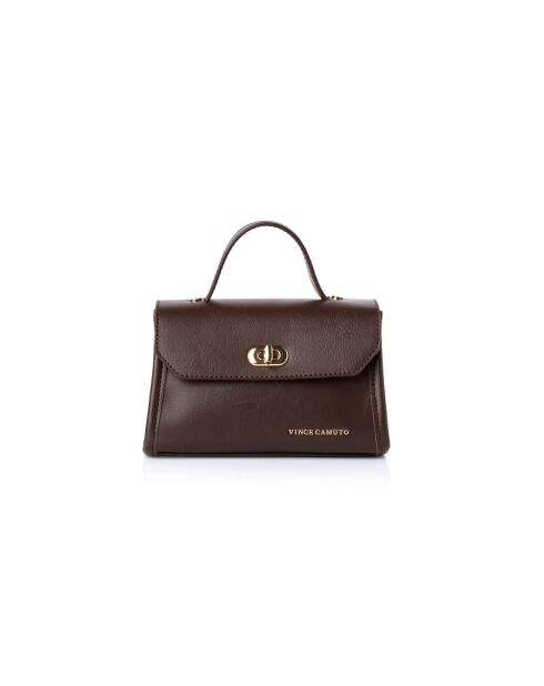 Mini-sac en cuir Gela marron chocolat - 20x8x12,5 cm