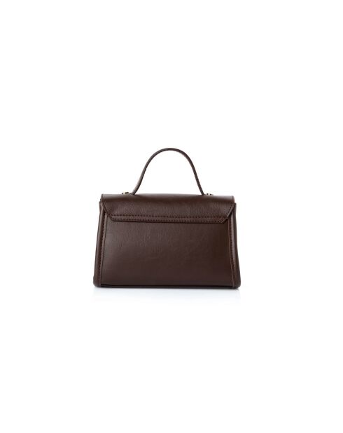 Mini-sac en cuir Gela marron chocolat - 20x8x12,5 cm
