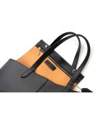 Bolso Savona de piel negra - 38x14x27,5 cm