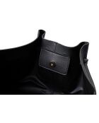 Bandolera de piel Foggia, gamuza negra, 48x12x25 cm