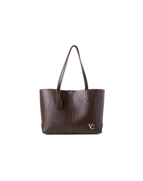 Tote bag en cuir Savona marron chocolat - 38x14x27,5 cm