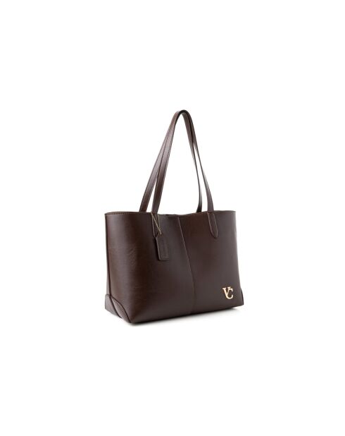 Tote bag en cuir Savona marron chocolat - 38x14x27,5 cm