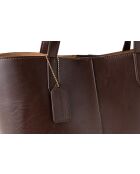 Bolso Savona de piel marrón chocolate - 38x14x27,5 cm