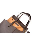 Bolso Savona de piel marrón chocolate - 38x14x27,5 cm