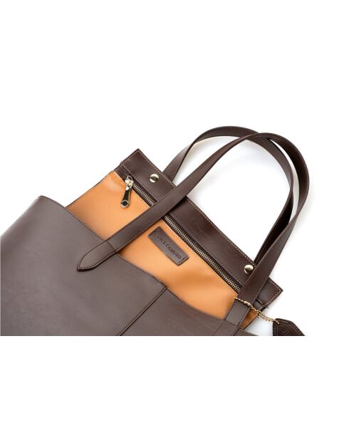 Bolso Savona de piel marrón chocolate - 38x14x27,5 cm