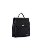 Mochila Gela de piel negra - 29x11x32 cm