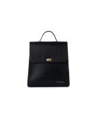 Mochila Gela de piel negra - 29x11x32 cm