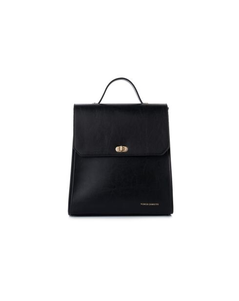 Sac à dos en cuir Gela noir - 29x11x32 cm