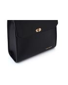 Mochila Gela de piel negra - 29x11x32 cm