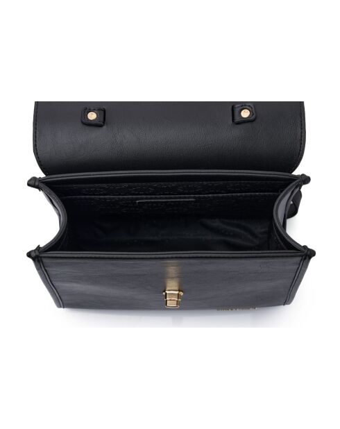 Mochila Gela de piel negra - 29x11x32 cm