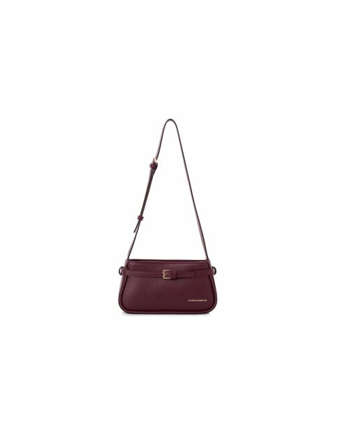 Sac bandoulière en cuir Atri bourgogne - 25x6,5x14 cm