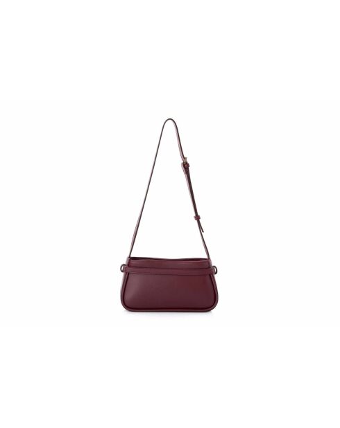 Sac bandoulière en cuir Atri bourgogne - 25x6,5x14 cm
