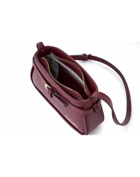 Bandolera de piel Atri burdeos - 25x6,5x14 cm