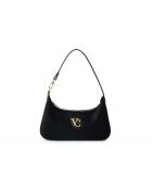 Sac bandoulière en cuir Cosenza suède noir - 27x6,5x12,5 cm