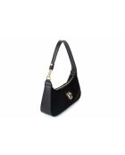 Sac bandoulière en cuir Cosenza suède noir - 27x6,5x12,5 cm