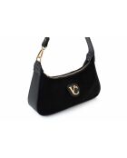 Sac bandoulière en cuir Cosenza suède noir - 27x6,5x12,5 cm