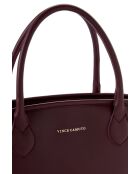 Borsa a mano in pelle Marsala bordeaux - 36x12x19 cm