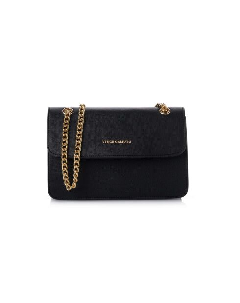 Sac bandoulière en cuir Lanciano noir - 25x9x16 cm