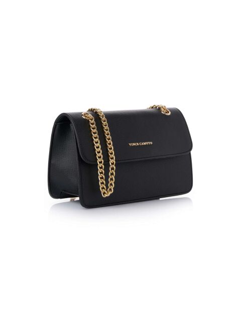 Sac bandoulière en cuir Lanciano noir - 25x9x16 cm