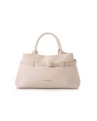 Bolso Vittoria de piel color crema - 40x17x26 cm