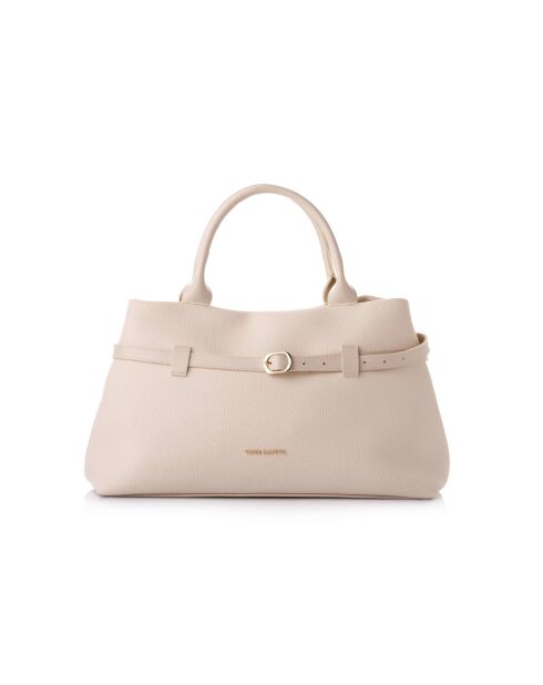 Tote bag en cuir Vittoria crème - 40x17x26 cm