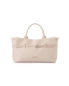 Bolso Vittoria de piel color crema - 40x17x26 cm