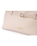 Bolso Vittoria de piel color crema - 40x17x26 cm