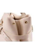 Bolso Vittoria de piel color crema - 40x17x26 cm