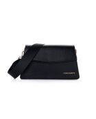 Sac bandoulière en cuir Syracuse noir - 26x10,5x16 cm