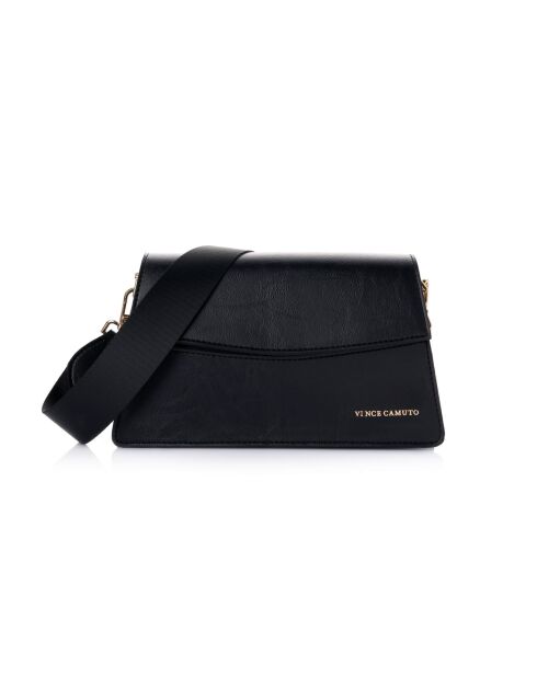 Sac bandoulière en cuir Syracuse noir - 26x10,5x16 cm