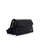 Sac bandoulière en cuir Syracuse noir - 26x10,5x16 cm