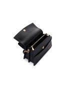 Sac bandoulière en cuir Syracuse noir - 26x10,5x16 cm