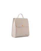 Mochila de piel Gela blanca - 29x11x32 cm