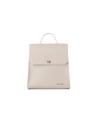 Mochila de piel Gela blanca - 29x11x32 cm