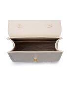 Mochila de piel Gela blanca - 29x11x32 cm