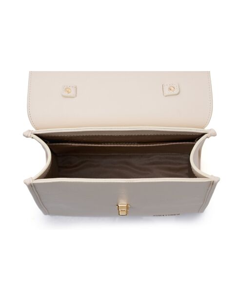 Mochila de piel Gela blanca - 29x11x32 cm
