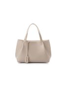 Bolso Monza de piel color crema - 35x12x20 cm