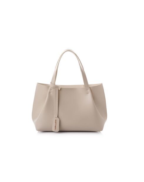 Tote bag en cuir Monza crème - 35x12x20 cm