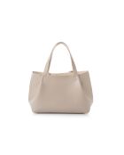 Bolso Monza de piel color crema - 35x12x20 cm