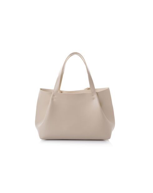 Tote bag en cuir Monza crème - 35x12x20 cm