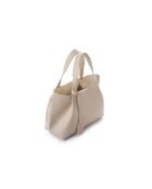 Bolso Monza de piel color crema - 35x12x20 cm