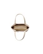 Bolso Monza de piel color crema - 35x12x20 cm