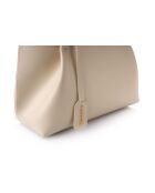 Bolso Monza de piel color crema - 35x12x20 cm