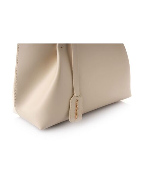 Bolso Monza de piel color crema - 35x12x20 cm