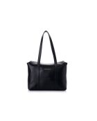 Sac bandoulière en cuir Taranto noir - 32x10x22 cm