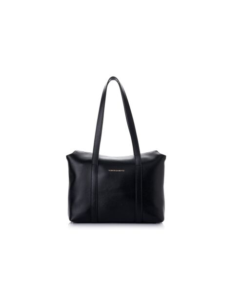 Sac bandoulière en cuir Taranto noir - 32x10x22 cm