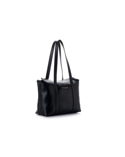 Sac bandoulière en cuir Taranto noir - 32x10x22 cm